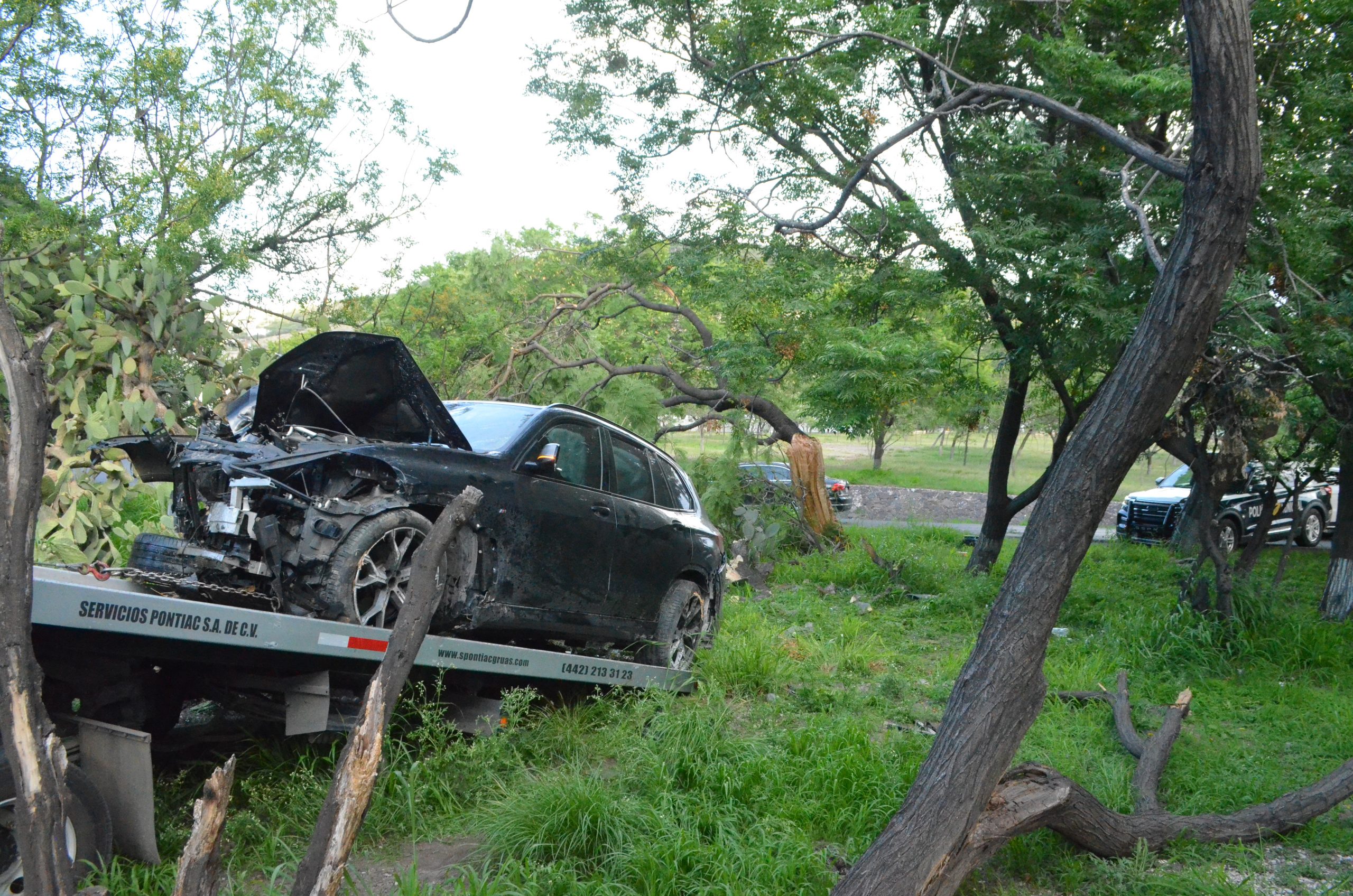 Persecución concluye con tremendo choque - Noticias de Querétaro