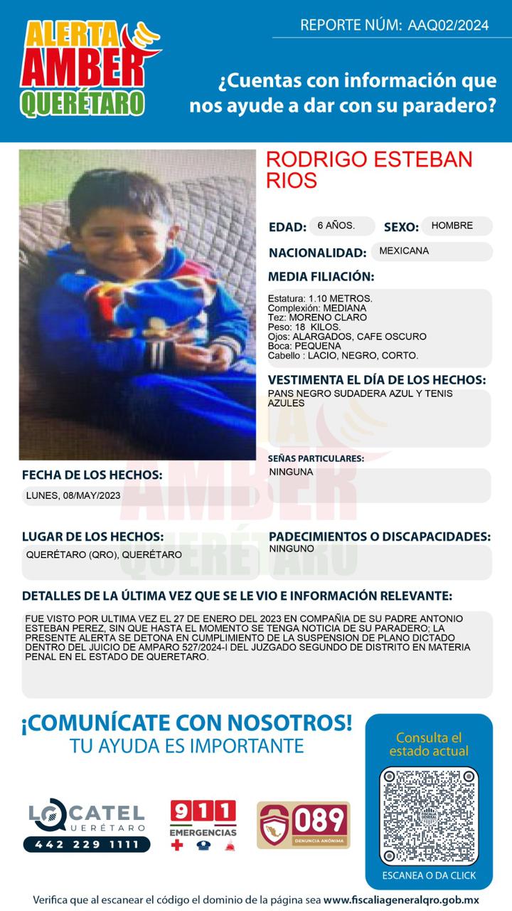 Activan Alerta Amber por desaparición de menor - Noticias de Querétaro